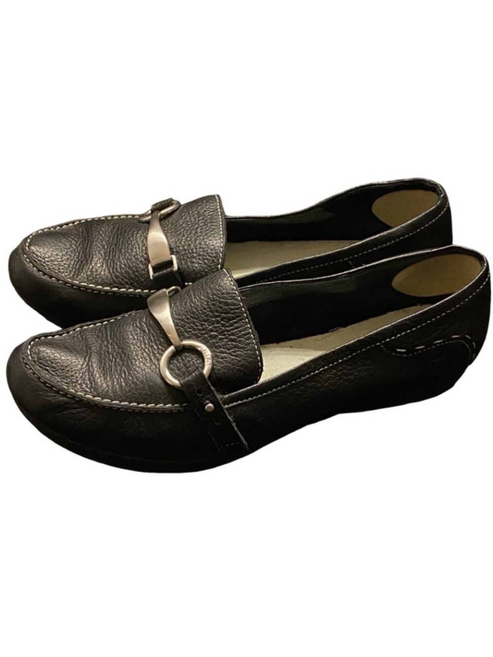 Ariat Black Leather Loafers. Silver Hardware. Size 9.5.